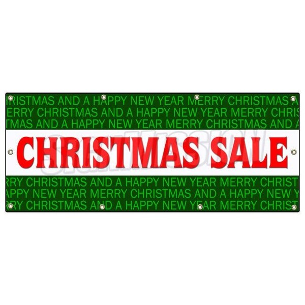 CHRISTMAS SALE BANNER SIGN christmas season decorate discount holidays